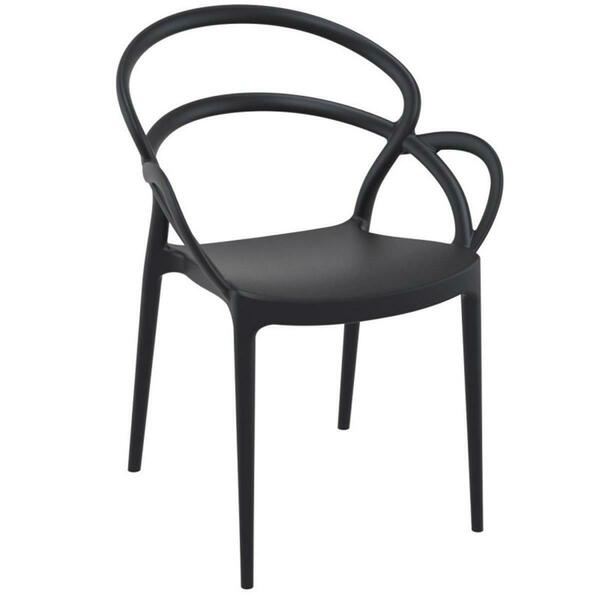 Siesta Mila Dining Arm Chair Black, 2PK ISP085-BLA